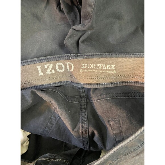 Izod Support Flex Pants Mens 36 x 30 Navy Blue Chino Casual Slacks - Picture 5 of 6
